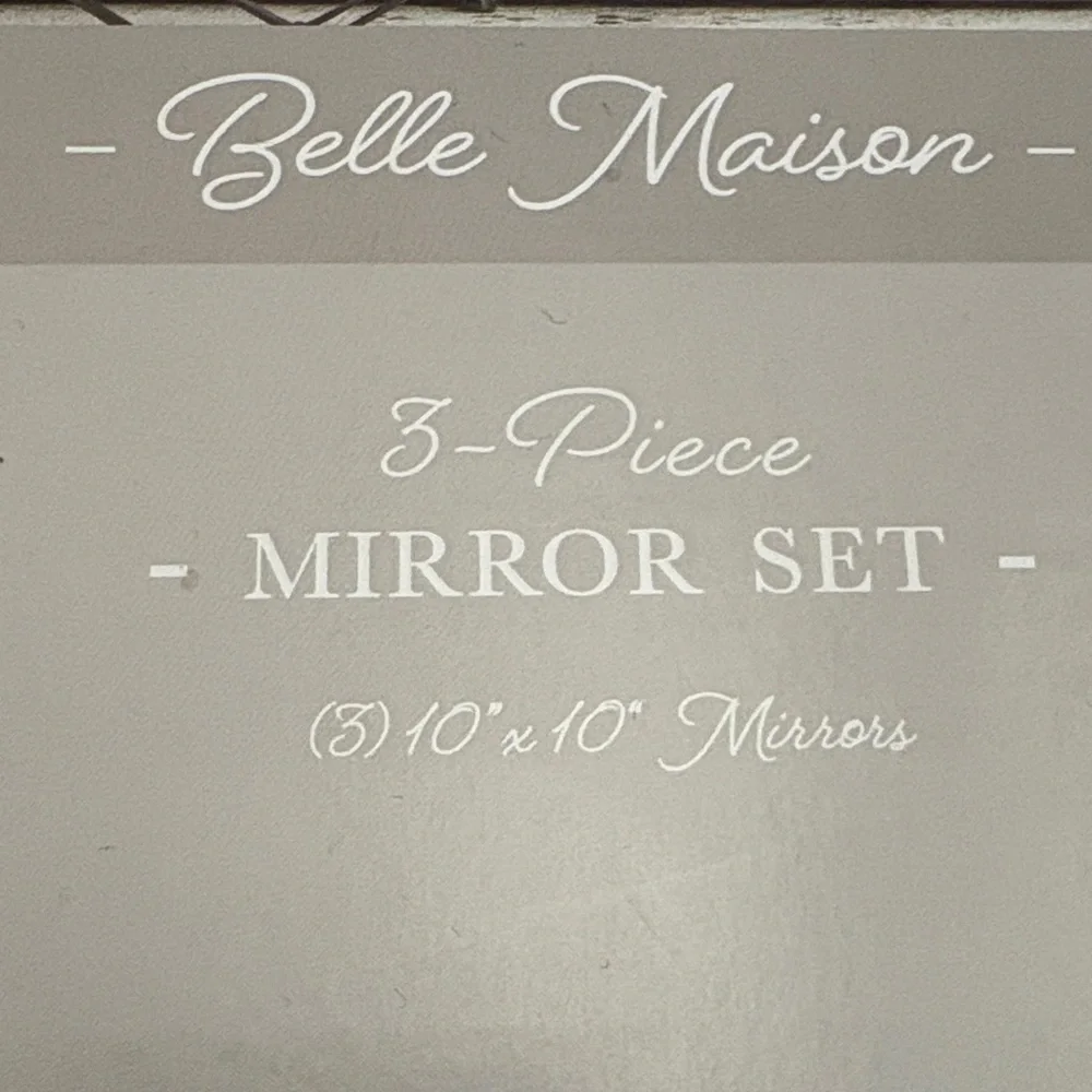 Belle Maison Elegant White Mirror Set